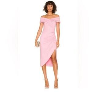 ELLIATT Dress Size Small Eventide Off Shoulder Midi Pink NWT Wedding Evening